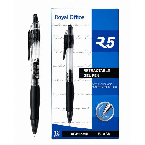 PENNE GEL ROYAL OFFICE R5 0,7 BLACK